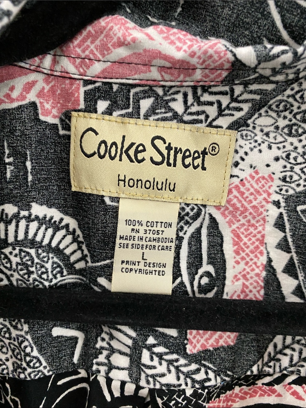 Cooke Street Printed Button Down Shirt Cotton Relaxed Hawaiian Size L - Picture 2 of 9
